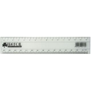 Ruler 15cm Trefoil Clear