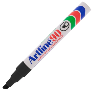 Artline EK90 Chisel Point 2.5mm Permanent Marker Black1