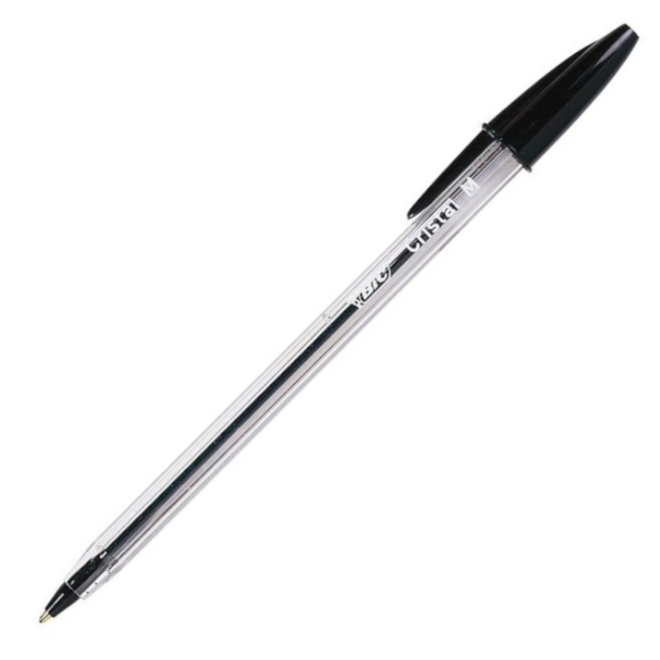 Bic Crystal Xtra Life Clear Barrel Medium 1.0mm Black