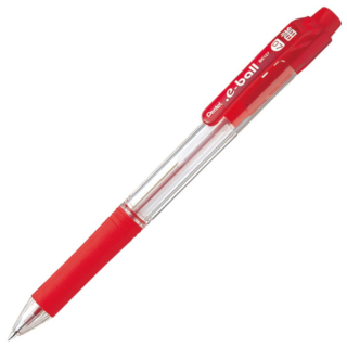 Pentel BK127 E Ball Retractable Ballpoint Pen Fine 0.7mm Red