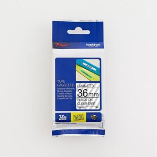 TZe 161 Black on Clear Tape 36mm web 1