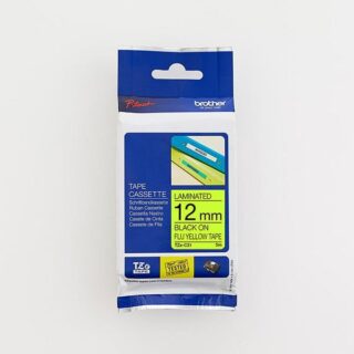 TZe C31 Black on Flu Yellow Tape 12mm web