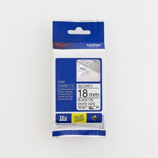 TZe SE4 Black on White Security Tape 18mm web